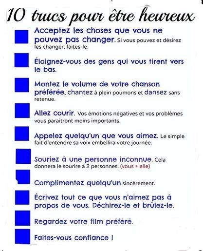 10 Choses Pour Tre Heureux